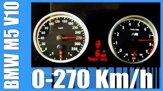 BMW M5 E60 507 HP Acceleration 5.0 V10 0-270 km/h AMAZING! Top Speed Autobahn Test