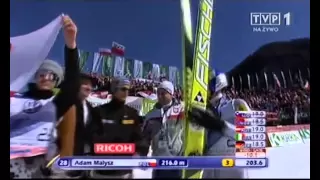 Adam Małysz   Ostatni skok w karierze Planica, 20 03 2011 r , 216 m