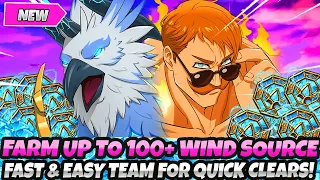 *GET 100+ WIND SOURCES PER DAY!* EASY & FAST BIRD DEMONIC BEAST Team Farming Guide (7DS Grand Cross)