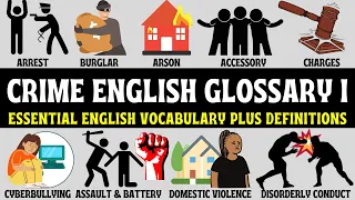 CRIME | LEARN ENGLISH VOCABULARY & DEFINITIONS | PART 1 WORDLIST | EXAMPLE SENTENCES | PHRASAL VERBS