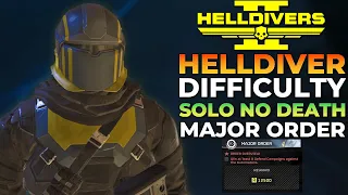 Helldivers 2 - Defend Mission SOLO Helldiver Difficulty (Major Order, Max Difficulty Gameplay)