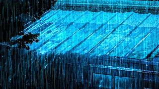 Sleep Instantly with Heavy Rain | Relaxing Rain, Thunder & Lightning Ambience on Tin Roof at Night.