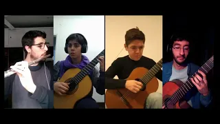 Fuga a 4 voces para flauta y trío de guitarras