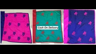 Cotton Embroidered Sarees on CoD | RV Collections