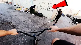 RIDING BMX IN LA COMPTON GANG ZONES 8 (CRIPS AND BLOODS)