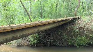 Bridge build with utility poles