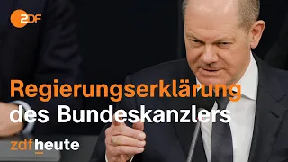 Live: Regierungserklärung von Bundeskanzler Scholz, anschließend Debatte | ZDF Heute im Parlament