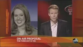 Weatherman proposes live on TV