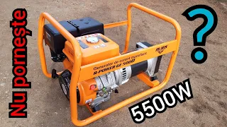 ❗Generator 5,5Kw GE 5000 Benzină ruris detalii+mic test