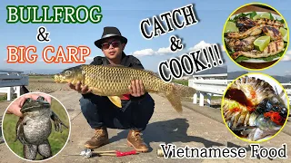 SLINGSHOT HUNTING | BULLFROG & CARP | CATCH CLEAN AND COOK!!!