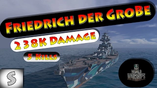 World of Warships Gameplay --- Friedrich der Große  --- 238k Damage ---5 KIlls