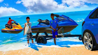 GTA 5 VIDA REAL: FUI PARA A PRAIA COM MEUS AMIGOS ANDAR DE JETSKI