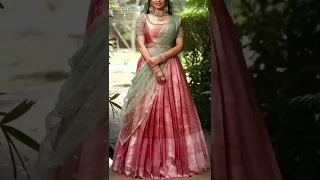 South Indian lehenga choli designs//New silk lehenga designs//traditional south indian lehenga