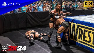 WWE 2K24 - The Rock vs. Triple H vs. Brock Lesnar | Triple Threat Extreme Rules Match | PS5™ [4K60]