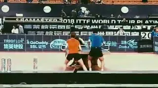 Wang manyu and zhang jike's double training  😂 in china open 2018