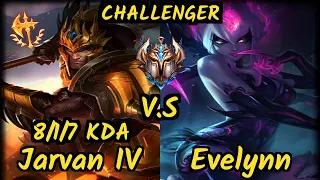 Kirei (JARVAN IV) vs EVELYNN - 8/1/7 KDA JUNGLE CHALLENGER GAMEPLAY - EUW