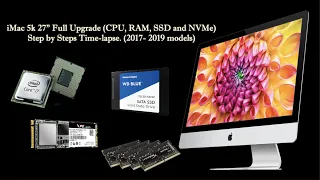 iMac 5k 27" Full Upgrade (CPU, RAM, SSD and M.2 NVMe) - Step by Step Time-lapse.