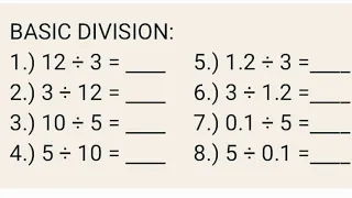 Basic Division for Children and Adult [How to Divide whole numbers and decimal numbers]