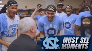 UNC Basketball In Final Four: Locker Room Celebration After Notre Dame Win