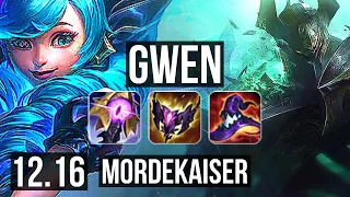 GWEN vs MORDE (TOP) | 11 solo kills, 15/3/3, Godlike | EUW Diamond | 12.16