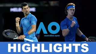Novak Djokovic v Andrey Rublev highlights  | Australian Open 2023 Quarterfinal Tennis Elbow 2013