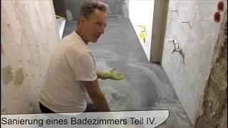 Teil - Sanierung Badezimmer Teil IV, Putz, Estrich, Dry Wall, Styrodur,Altbausanierung / CM-Müller