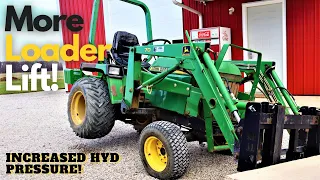 How To Increase Hydraulic Pressure on John Deere 755 with Relief Valve Shim Pack - MORE LIFT POWER!