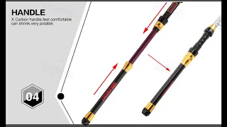 Удилище телескопическое (карбон) 1,8м 2,1м 2,4м 2,7м