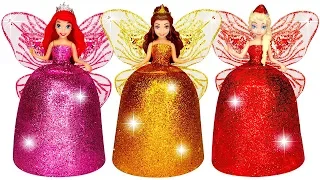 DIY Making Sparkle Butterfly Dresses out of Play Doh for Princesses