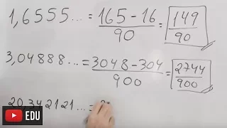 Transformar Dízima Periódica Composta em Fração.