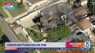 House catches fire after domestic disturbance in Southern California