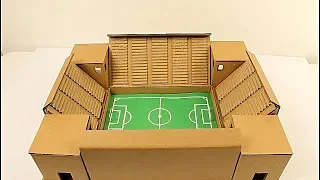 Cómo hacer un estadio de fútbol de cartón (cardboard soccer stadium) paso a paso