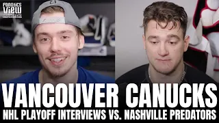 Nikita Zadorov & Arturs Silovs React to JT Miller Practice Shirt, Canucks vs. Predators Series