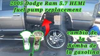 2005 Dodge Ram 5.7 HEMI Cómo cambiar la bomba de la gasolina quitando la caja (fuel pump replacement