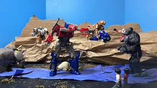Rotb | OPTIMUS PRIME VS. OPTIMUS PRIMAL Transformers Rise of The Beasts (Transformers Stop Motion)