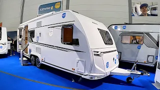 Knaus Südwind SW 650 FSK Caravan Camping travel trailer new model 2024 walkaround + interior K1463