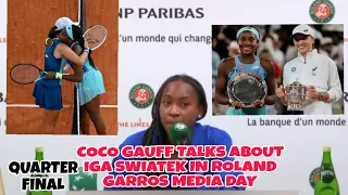 COCO GAUFF TALKS ABOUT IGA SWIATEK IN ROLAND GARROS MEDIA DAY INTERVIEW | FRENCH OPEN | PARIS