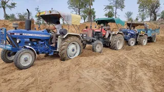 Swaraj 855 vs Farmtrac 60 vs Farmtrac 60 vs fully loaded trolley with soil