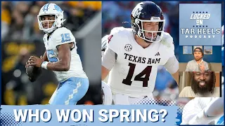 Did Conner Harrell or Max Johnson separate in UNC's Spring QB competition? | How's the OL coming?