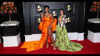 Grammys 2021 fashion trends rock star looks and volume turned all the way