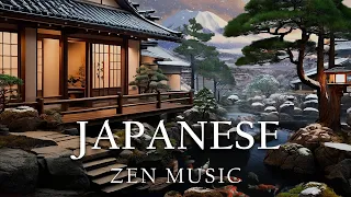 Wonderful relaxing atmosphere of Japan view of Fuji - sounds of water with flute meditation music