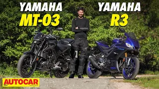 Yamaha R3 and MT-03 review - Coming to India soon! | First Ride | @autocarindia1