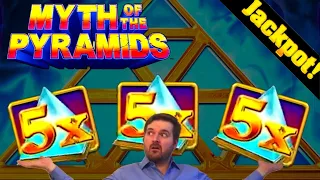 IT KEPT RETRIGGERING For A MASSIVE JACKPOT HAND PAY! MASSIVE WIN On Myth Of The Pyramids Slot!