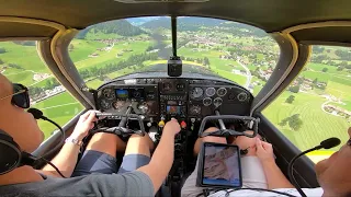 Landing at Gstaad Airport, Switzerland - GY80-180