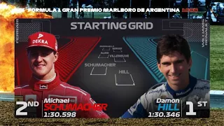 The 1996 Argentine Grand Prix Grid with Modern graphics