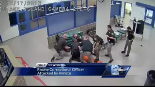 Surveillance video shows Racine County Corrections officer being attacked