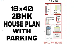 18×40 house plan | 18 by 40 ghar ka naksha | car parking | #shorts #housedesign #houseplan