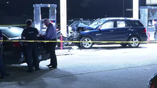 Man Found Shot To Death After Crashing Into Gas Pumps