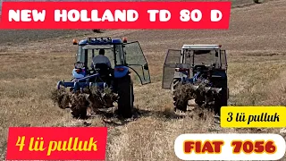 NEW HOLLAND TD 80D ve FIAT 7056 PULLUKLA PERFORMANSLARI / TD 80 Fark atıyor