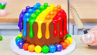 Miniature Rainbow Chocolate Cake 🌈 1000+ Satisfying Rainbow Chocolate Cake Recipes By Baking Yummy